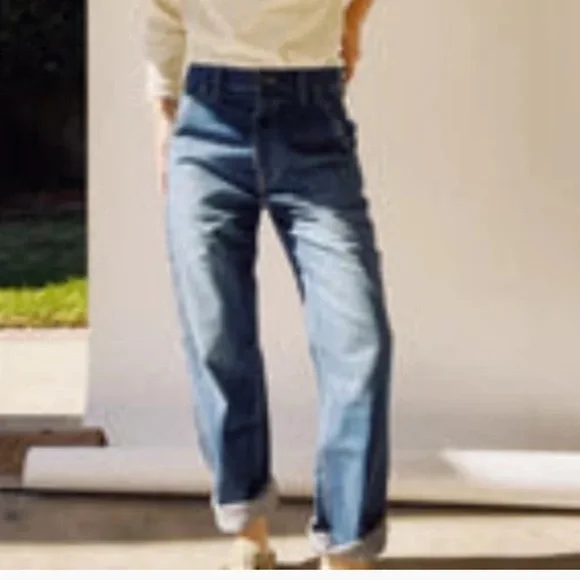 Hello Gang Unisex Painter Pant Carpenter‎ Blue Denim Jeans size 33